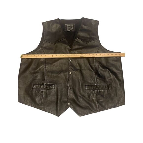 Modal New York Men’s Vest Leather Black Size 5X - Picture 4 of 5
